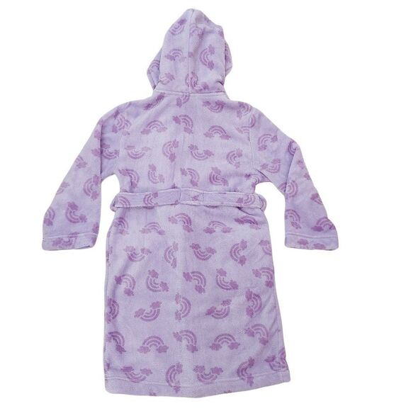 Pekkle Girls Robe 10-12 Purple Hooded Fleece Soft Fabric Comfy Cozy Warm - Picture 2 of 8